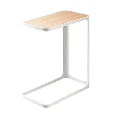 Image de Yamazaki Cadre Table d&#039;appoint, Bois de frêne, Blanc, Taille Unique