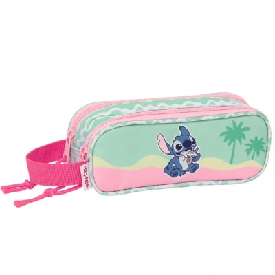 Image de safta Stitch Ice Cream Trousse Double pour Enfant, idéale Les Enfants d&#039;âge Scolaire, Confortable et Polyvalente, qualité résistance, 21 x 6 8 cm, Rose, M, Décontracté