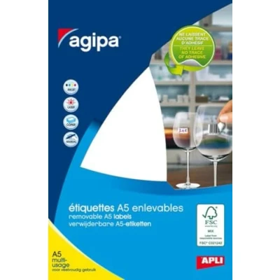 Image de Apli 100318 Etui 16 étiquettes multi usage 210 x 148 mm Coins: droits Couleur: blanc