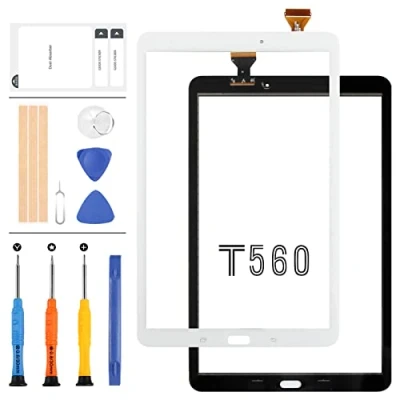 Image de Écran de rechange pour Samsung Galaxy Tab E 9.6 SM T560 T561 tactile numériseur avec adhésif et outils (non LCD) Blanc