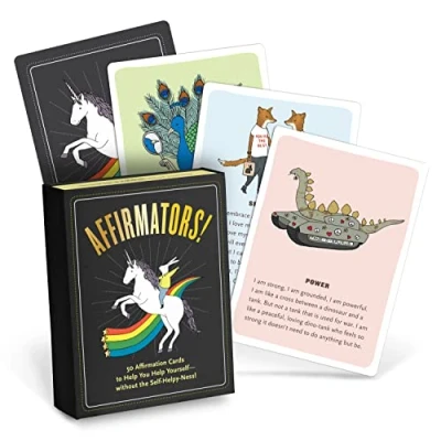 Image de Knock Affirmators! Original : 50 Cartes d&#039;affirmation de Deck Affirmators pour Vous Aider sans l&#039;auto Assistance (50 Cartes), 9,5 x 12,7 cm