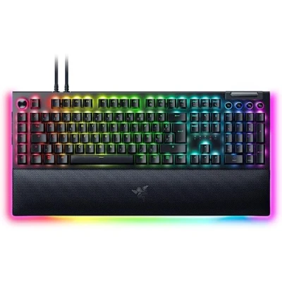 Image de Razer BlackWidow V4 Pro (Switches Jaune) Clavier Gamer Mécanique Snap Tap Mécaniques Silencieux, 8 Touches Macro Dédiées, Repose Poignet en Similicuir) FR Noir
