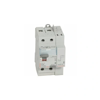 Image de 411639 Interrupteur différentiel DX3 2P 63A type A 30mA arrivée haute + départ haut 3 modules Legrand