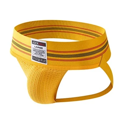 Image de Jockmail Suspensoir sexy en coton pour homme 7 couleurs Jaune XX Large
