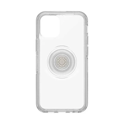 Image de OtterBox avec Apple iPhone 12 mini, coque antichoc fine PopSockets intégrés PopGrip, Otter + Pop Symmetry Series Transparent