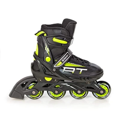 Image de RAVEN Roller en Ligne Profession Pointure Ajustable Noir/Lime Taille 35 39 (23cm 25,5cm) Réglable Mixte