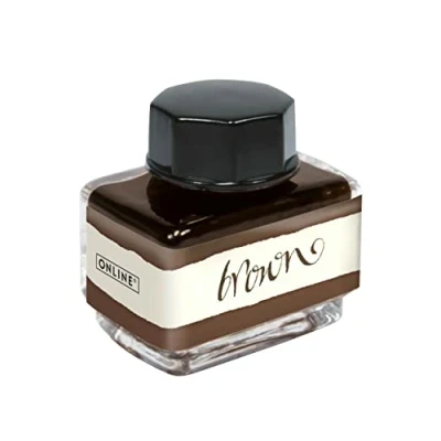 Image de ONLINE encre marron, pot à 15ml, de remplissage multicolore pour calligraphie, handlettering, d&#039;écriture, encrier convertisseur, recharge base d&#039;eau