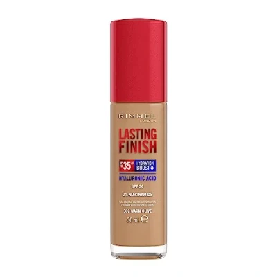 Image de Rimmel London Lasting Finish jusqu&#039;à 35h, 302 Warm Olive, fond de teint, longue tenue, hydratant, formule vegan, couvrance totale, 30 ml
