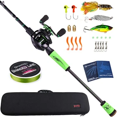 Image de Sougayilang Ultralight Canne À Pêche Moulinet Combos Portable Léger Haute Carbone 4 Pc Voyage Pôle De 2.1M/6.89FT Casting Rod with Left Handed Reel Case