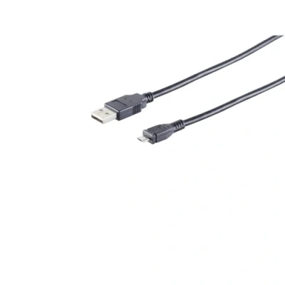 Image de S Conn 14 11015, 0,5 m, USB A, Micro B, 2.0, 480 Mbit s, Noir
