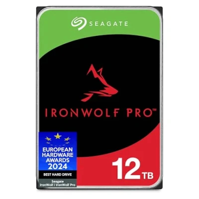 Image de Seagate IronWolf Pro 12 to, Disque Dur d&#039;entreprise Interne NAS HDD CMR, 3,5, SATA 6 Gbits/s, 7 200 TR/Min, 256 Mo de mémoire Cache, Services Rescue Ouverture Facile (ST12000NTZ01)