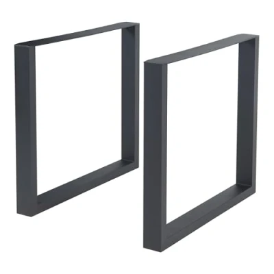 Image de [en.casa] Set de 2 Pieds Table pour Salle à Manger Bureau DIY Lot Supports Stables Bricolage Meubles Design Uniques Style Industriel Acier Laqué 72 x 70 cm Noir
