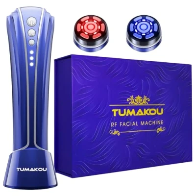 Image de Appareil Radiofréquence Visage TUMAKOU 4 en 1 EMS Micro courant Anti Rides Bleu Rouge Luminothérapie Massage Lifting Pour le Visage, Cou à Domicile