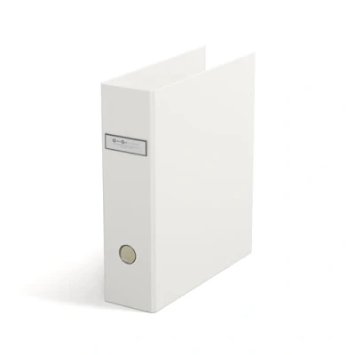 Image de Bigso Box of Sweden Classeur ARCHIE à 2 anneaux avec mécanisme levier en panneau de fibres et papier A4 pour le classement vrac blanc