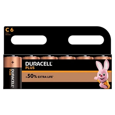 Image de Duracell Plus Power Pack de 6 Piles Alcaline Taille C Multicolore