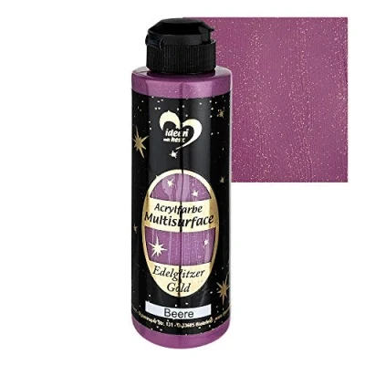 Image de Ideen mit Herz Peinture acrylique Multisurface à paillettes précieuses universelle base d&#039;eau Avec dorées scintillantes élégantes 180 ml (baie)