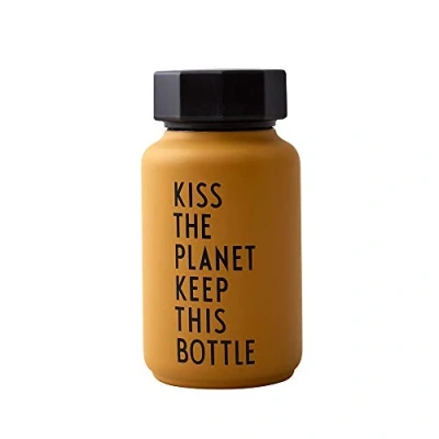 Image de Design Letters Bouteille Isotherme/Isotherme, Petit (Moutarde) Aspirateur à Double paroi sans BPA, Acier Inoxydable, Nordique, idéal pour Une Utilisation en déplacement, 330 ML,204g