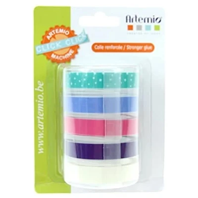 Image de Artemio 18002931 Click Pastel Set de 5 Recharge Rubans pour Étiqueteuse Plastique Multicolore 9 x 12,5 cm