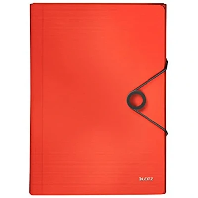 Image de LEITZ 45791020 Carpeta acordeón SOLID PP con 6 separadores más 1 extra ancho DIN A4 color rojo