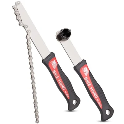 Image de BIKE HAND Kit d&#039;outils de démontage Cassette Fouet chaîne et Anneau sécurité pour Shimano HG Cassette/Roue Libre Montage VTT Vélo Route 7 8 9 10 11 Vitesses