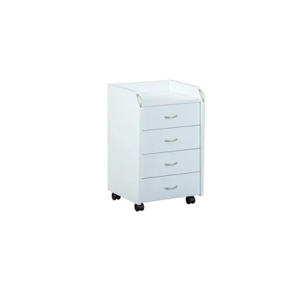 Image de Inter Link Caisson à roulettes avec tiroirs de bureau fixe Armoire Commode 4 Blanc Pronti