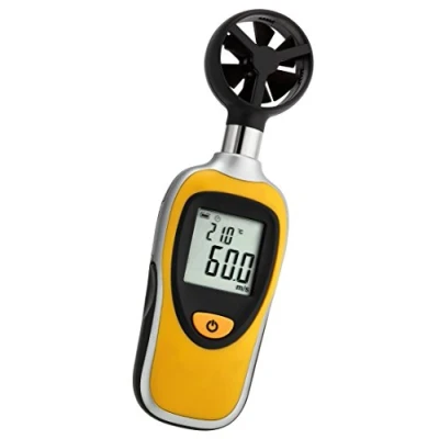 Image de TFA Dostmann Anémomètre Wind Bee, 42.6003.13, Mesure Simple de la Vitesse du Vent, Affichage température, Filetage pour trépied, Noir Jaune