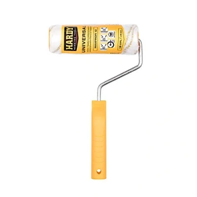Image de HARDY WORKING TOOLS Set peintre, rouleau de peinture en polyester, Hauteur des poils 12mm, Longueur 18cm, Diamètre 48mm, Blanc jaune, A0180 580000