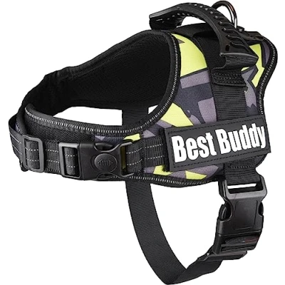 Image de Flamingo Best Buddy Harnais Chien Anti Traction, Arnet pour Réfléchissant et Réglable Rembourrage Doux Mesh Respirant Nylon 60 80cm M Jungle Camouflage