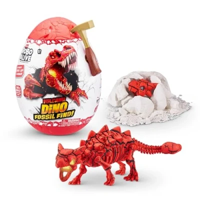 Image de ROBO ALIVE Volcano Dino Fossil Find (Ankylosaurus), Dinosaure robotique, préhistorique, Creuser et Explorer