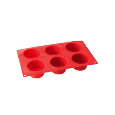Image de Dr Oetker 1266 Moule silicone 6 muffins, cupcake, à gâteau, Plaque Silicone, Rouge, 30 cm x 18 5