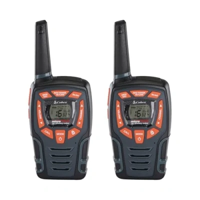 Image de COBRA AM855 portée de 12 km, avec 1963 Combinaisons canaux Disponibles à partir 16 et 121 Codes Secrets (38 CTCSS/83 DCS), Flottant étanche Torche LED, 2 Pack, Noir