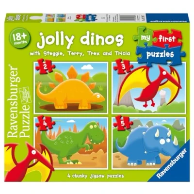 Image de Ravensburger Jolly Dinosaurs My First Jigsaw Puzzles (2, 3, 4 and 5 Piece) Educational Toys for Toddlers Age 18 Months Up