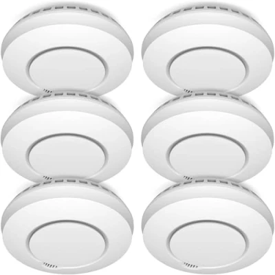 Image de Elro Connects FZ5002R Détecteur de fumée sans Fil testé Selon la Norme DIN EN14604 avec capteur Chaleur en réseau 6 Pièces