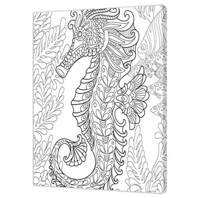 Image de Pintcolor 7169.0 châssis avec Toile imprimée à colorier, Bois de Sapin/Coton, Blanc/Noir, 40 x 50 3,5 cm
