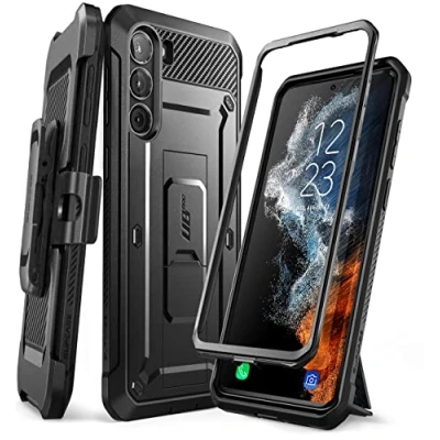 Image de SUPCASE Coque pour Samsung Galaxy S23 Plus avec Support Béquille Repliable [Cadre Avant Intégré &amp; Clip Ceinture] [Protection Robuste Qualité Militaire] Antichoc Intégrale Plus, Noir