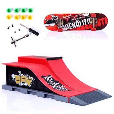 Image de Sipobuy Assemblée DIY Doigt Platine De Planche À roulettes Camion Plateau Skate Park avec des Accessoires Rampe (Scène E)