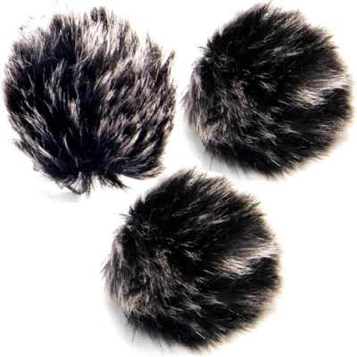 Image de Nicama Minifur Lav Bonnette Pare Brise Housse pour Micro Cravate (Microphone Lavalier) (Lot de 2)