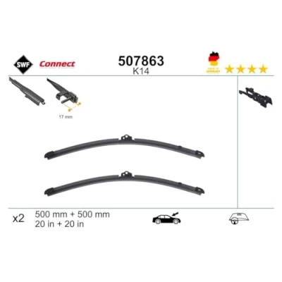 Image de Balai d&#039;essuie glace Swf 507863 avant plat avec spoiler BMW: 1 5 portes, Coupe, 3 portes