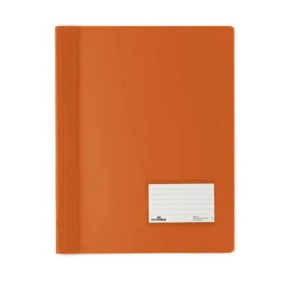 Image de Durable 268009 Duralux Chemise à Lamelles Format A4+ Couverture Translucide Coloris Orange et Dos Opaque Lot de 25