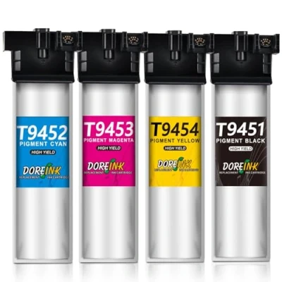 Image de DOREINK T9451 T9454 Cartouches d&#039;encre Compatible avec Epson T945 T9452 T9453 pour Workforce Pro WF C5290DW C5710DWF C5210DW C5790DWF, C5710 C5790 C5290 C5210