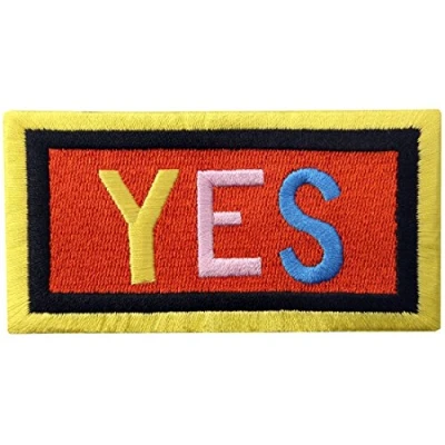 Image de Patch brodé en forme de Oui, à coudre ou coller avec fer repasser