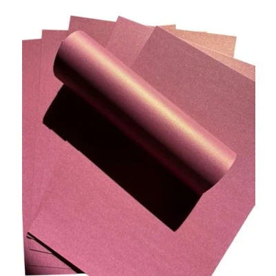 Image de Syntego Lot de 10 cartes A4 en papier cartonné 300 g/m², Violet avec effet doré nacré