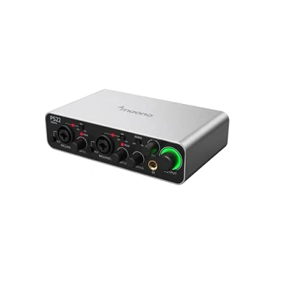 Image de MAONO Interface audio, mixeur audio USB avec préampli 60 dB, 24 bits/192 kHz son de qualité studio pour enregistrement, production musicale, guitare, Mac, PC, smartphone (PS22) gris