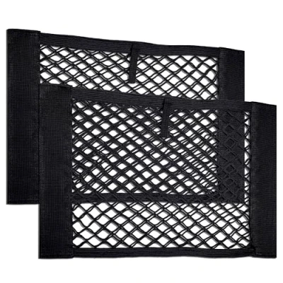 Image de Vicera Ensemble de Sacs Rangement en Filet pour Coffre Voiture avec Velcro Élastique et Pratique Organisation Intérieure Auto 40 x 25 cm Lot 2