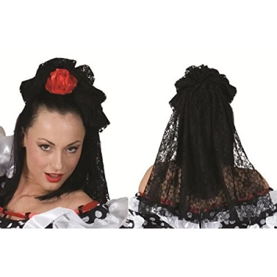 Image de ESPA Voile avec Rose Rouge espagnole Femme Taille Unique