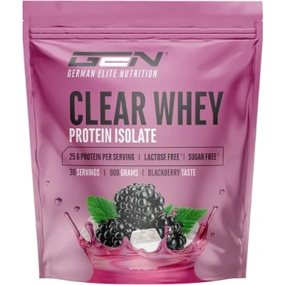 Image de Clear Whey Isolate Proteinshake Boisson protéinée fruitée et rafraîchissante Isolat de protéines lactosérum haute qualité (900 g, mûre)