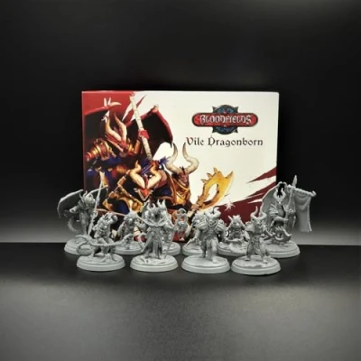 Image de Titan Forge Bloodfields Vile Dragonborns Army Pack Dedicated for Fantasy Tabletop Skirmish Wargame Set of 10 Miniatures 32mm Scale Age 14+