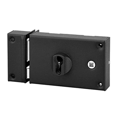 Image de Thirard 86120 00086120 Boitier CP 140 X 88 mm Version fouillot Gauche Serrures Applique Horizontale Facile à Utiliser Mécanisme 2 Tours, Noir