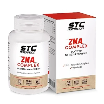 Image de STC NUTRITION ZMA Complex Booster de récupération Complément alimentaire à base Zinc, Magnésium, L Arginine et Vitamine B6 120 gélules Cure 30 jours