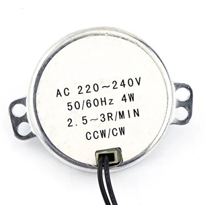 Image de fasient1 Moteur synchrone de Plaque tournante 50/60Hz Fréquence AC 220 240V à Engrenages CW/CCW 4W, pour travaux manuels, Lampes, éclairage, etc. (2.5 3RPM)